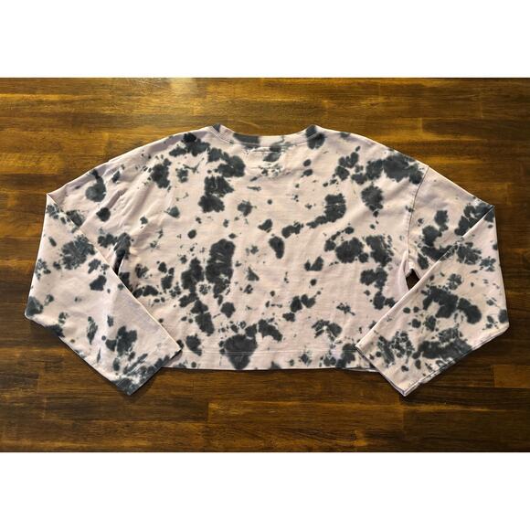 CHNGE Women's Medium T Shirt Cropped Organic Cotton Long Sleeve Crew Tie Dye - Picture 2 of 8